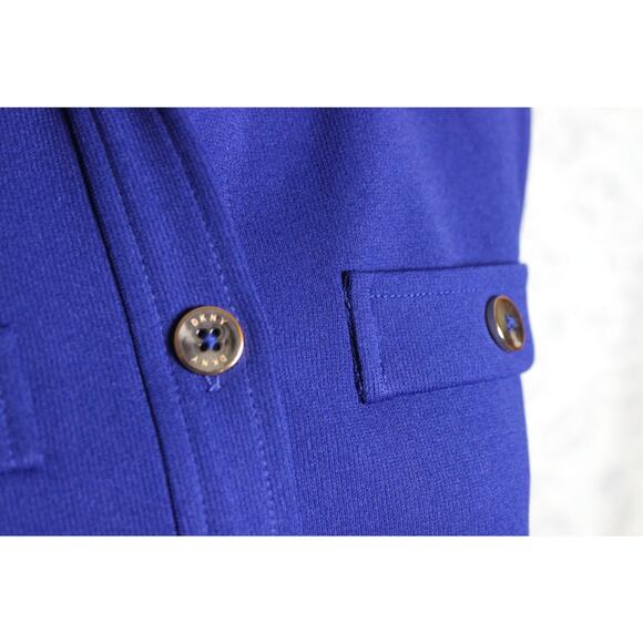 DKNY Womens Jersey Front Button Sleeveless Shift Dress‎ Blue Size 4 - Picture 4 of 12